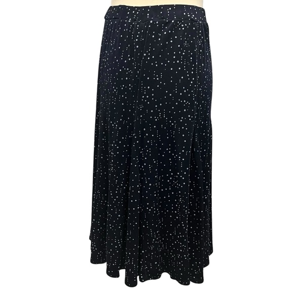 Chico’s Additions 3 Piece Slinky Navy Blue Dot Tank Skirt & Tie Waist Jacket 4/6 - Picture 11 of 16